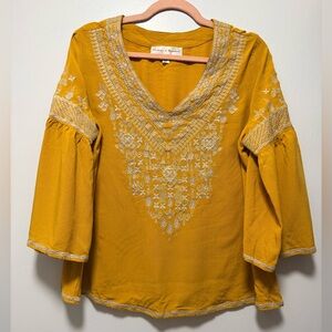 Chelsea & Theodore Yellow Embroidered Blouse